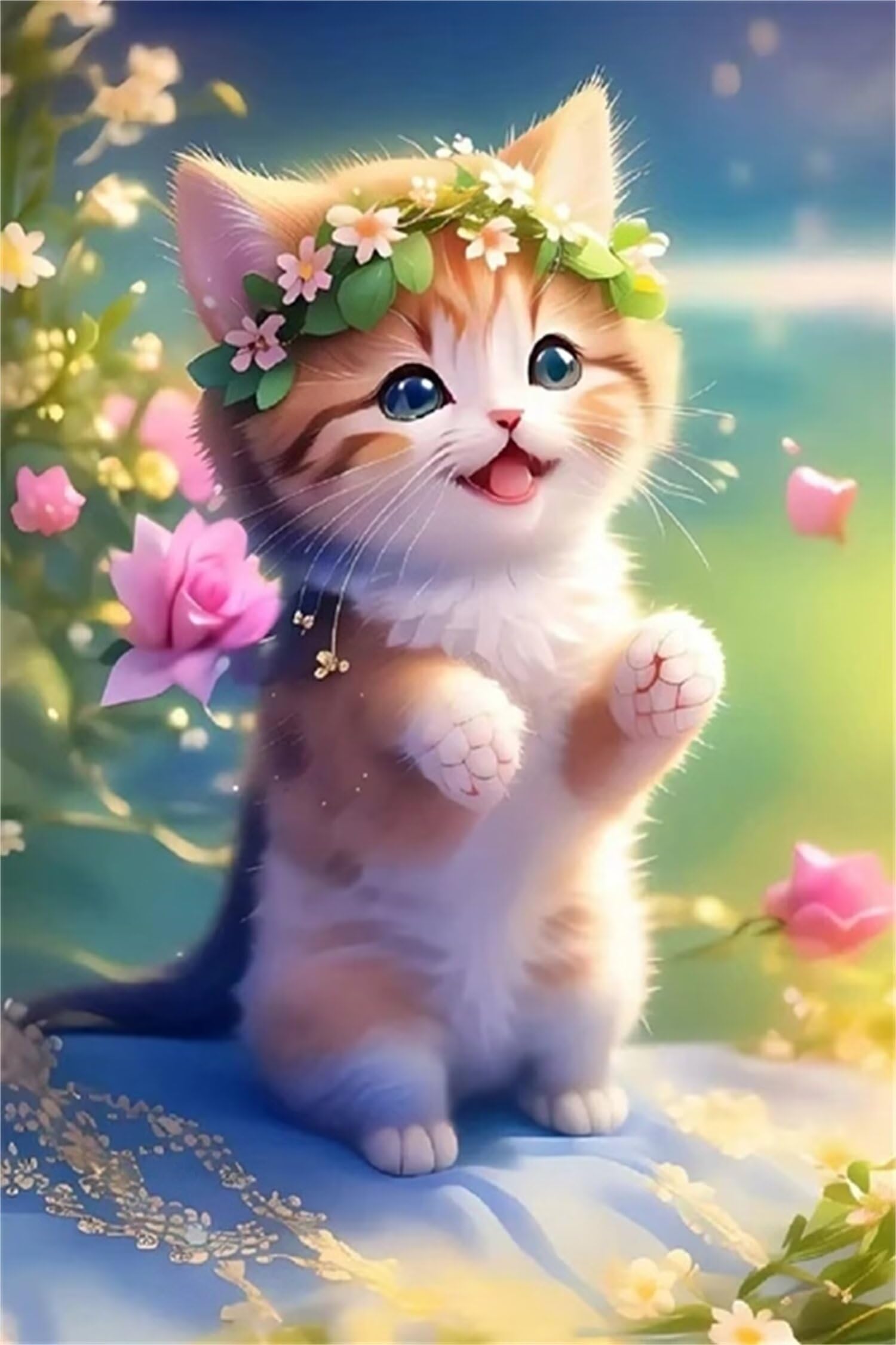 Amazon.co.jp: ダイヤモンドアート猫花キット5D ダイアモンドアート